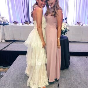 Strapless Cream and Pink Women's Dresses